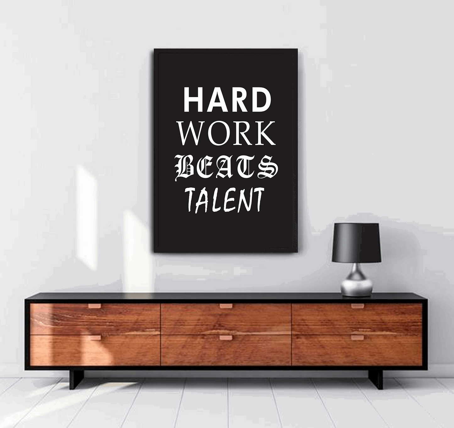 Hard Work Beats Talent (Svart) - Posterplanet
