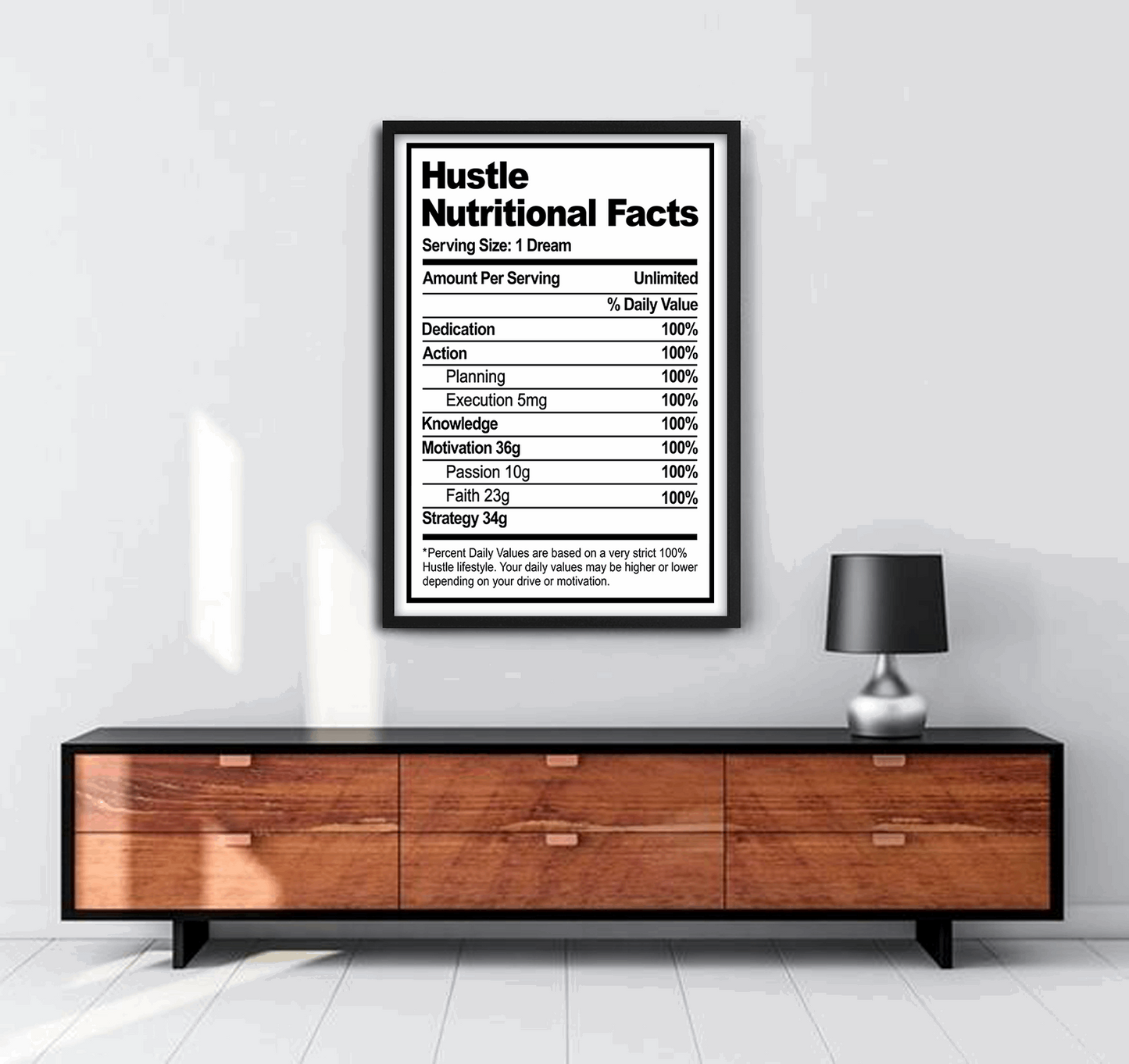 Hustle Nutrition Facts (Vit) - Posterplanet