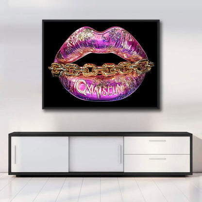 Pink Chain Lips - Posterplanet